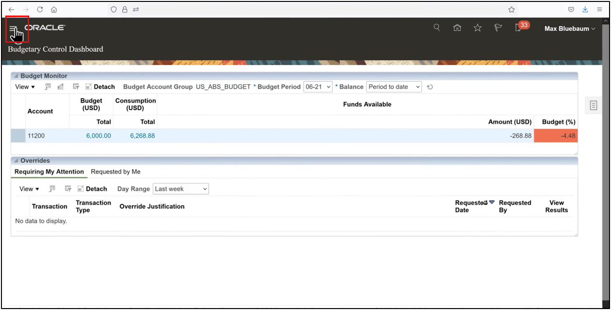 Oracle Fusion navigation to Purchase Orders from the Procurement module