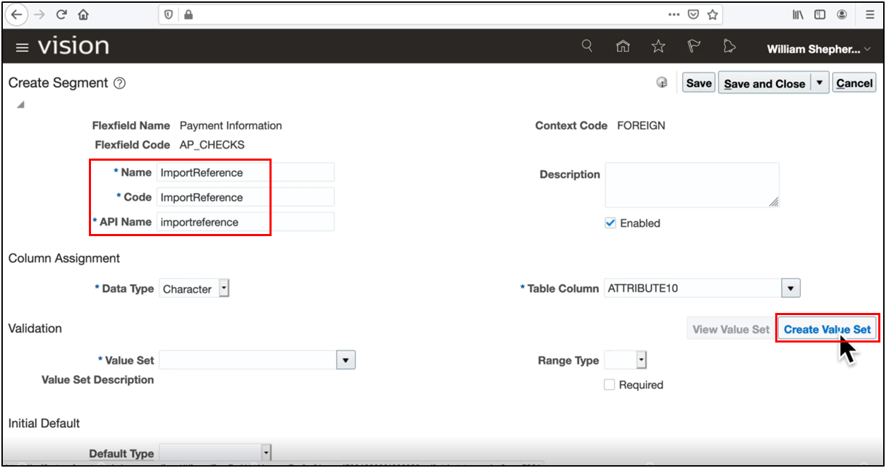 Import Reference Number field used to track and identify imported transactions in Oracle Fusion Cloud ERP
