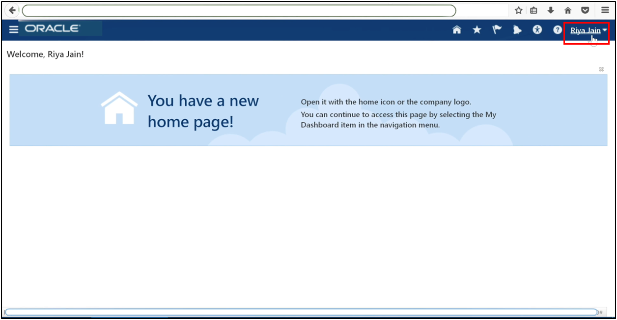 Log in as the newly assigned user in Oracle Fusion