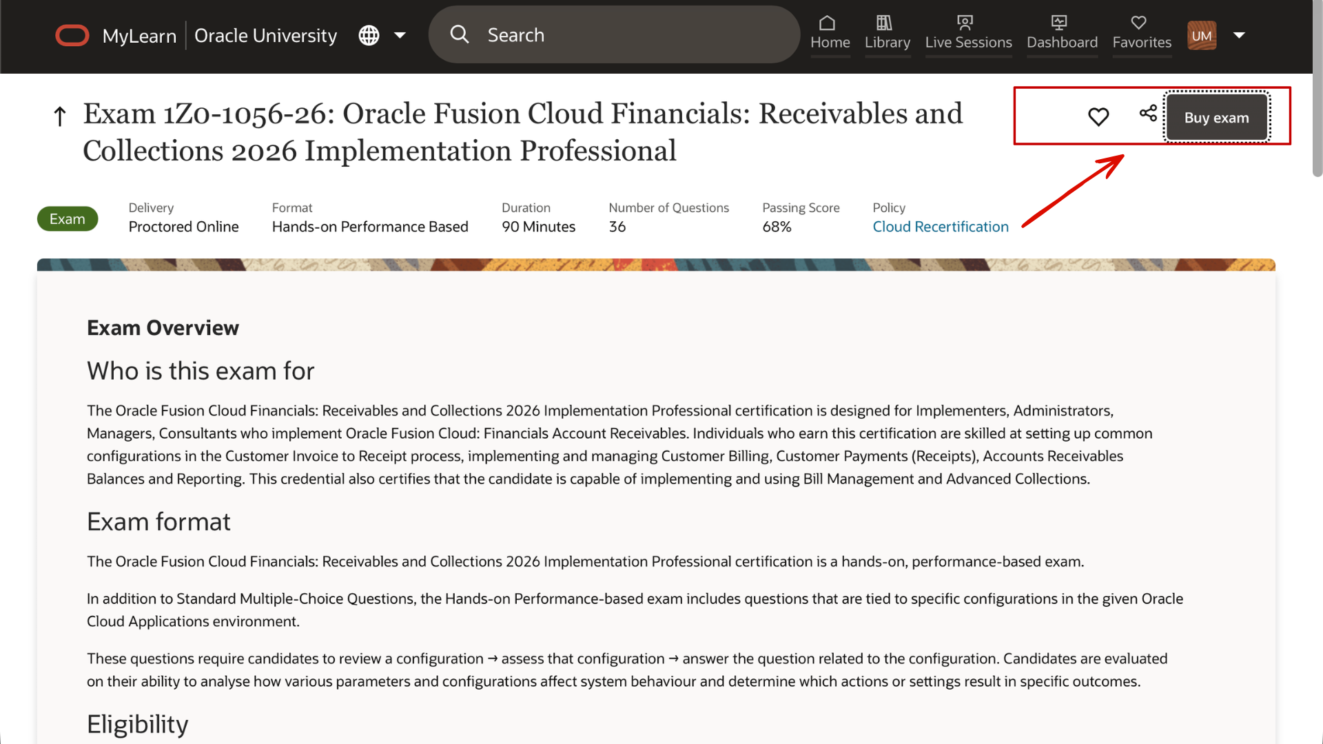 Buy Oracle Receivables Cloud 1Z0-1056-YY Certification Exam