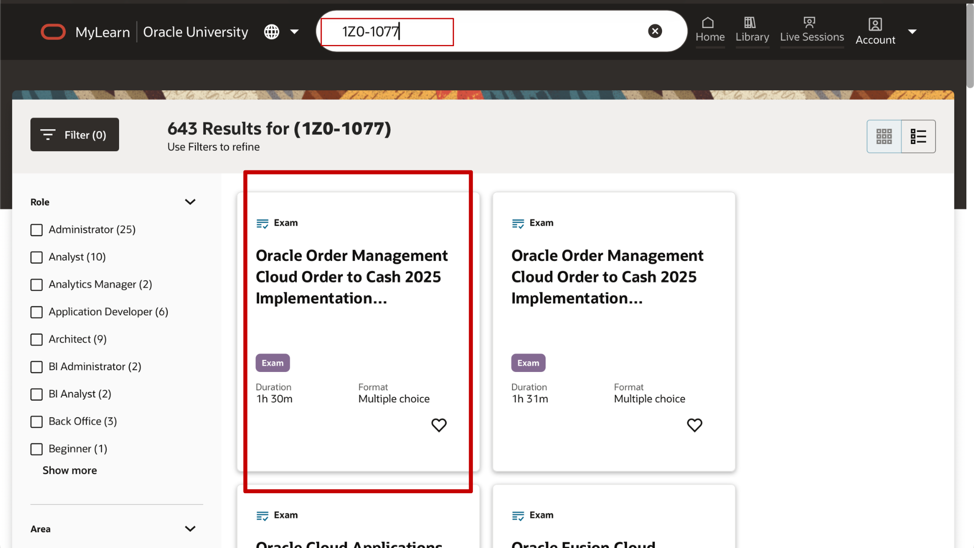 Search Oracle Order Management Cloud Certification Using Full Module Name