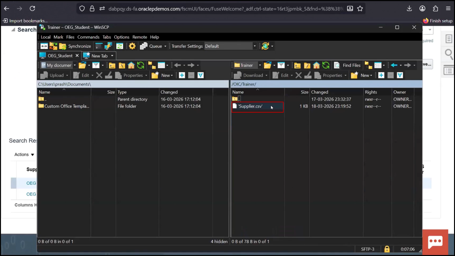 New supplier record not present in Fusion compared with database records