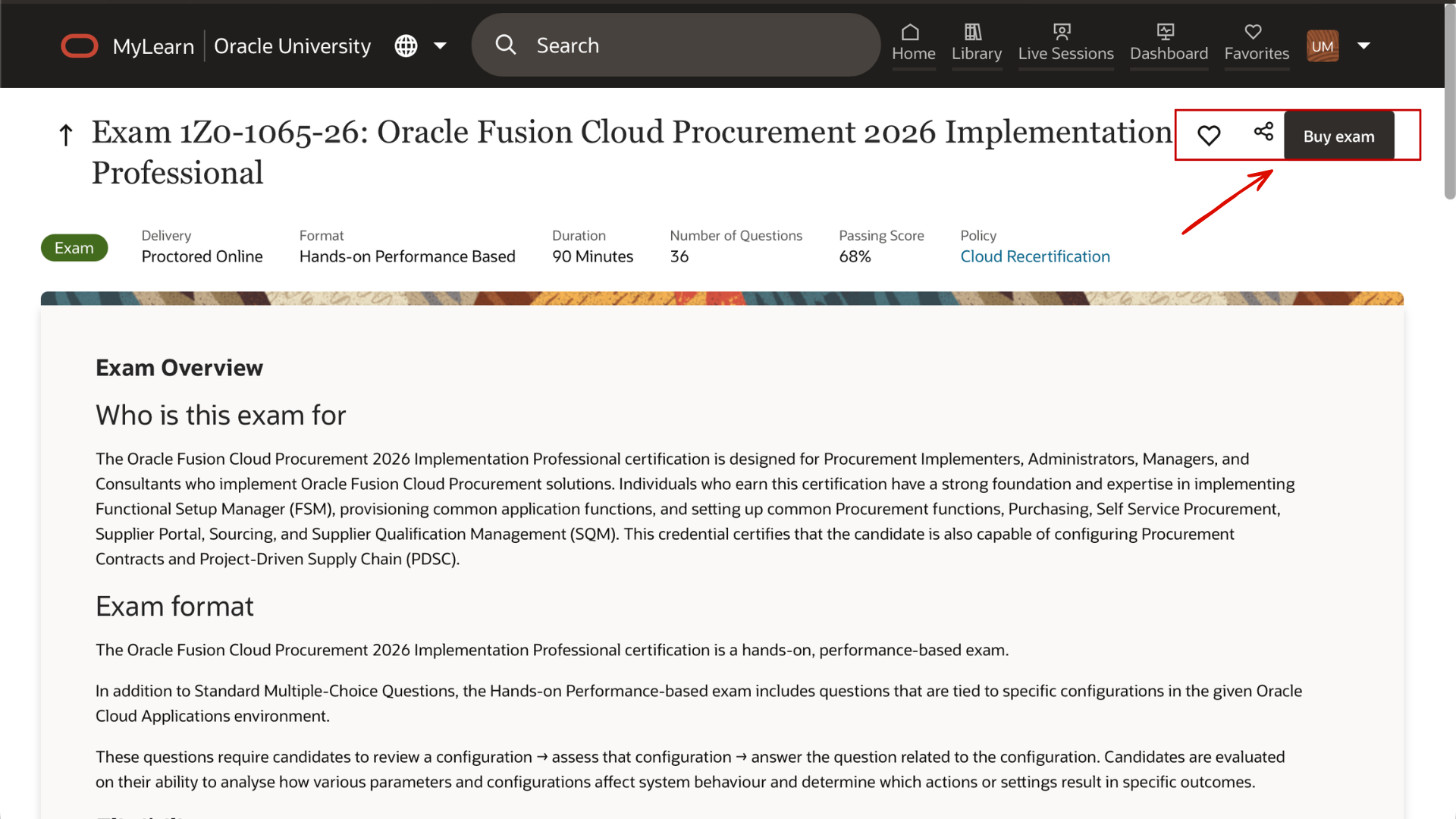 Buy Oracle Procurement Cloud 1Z0-1065-YY Certification Exam