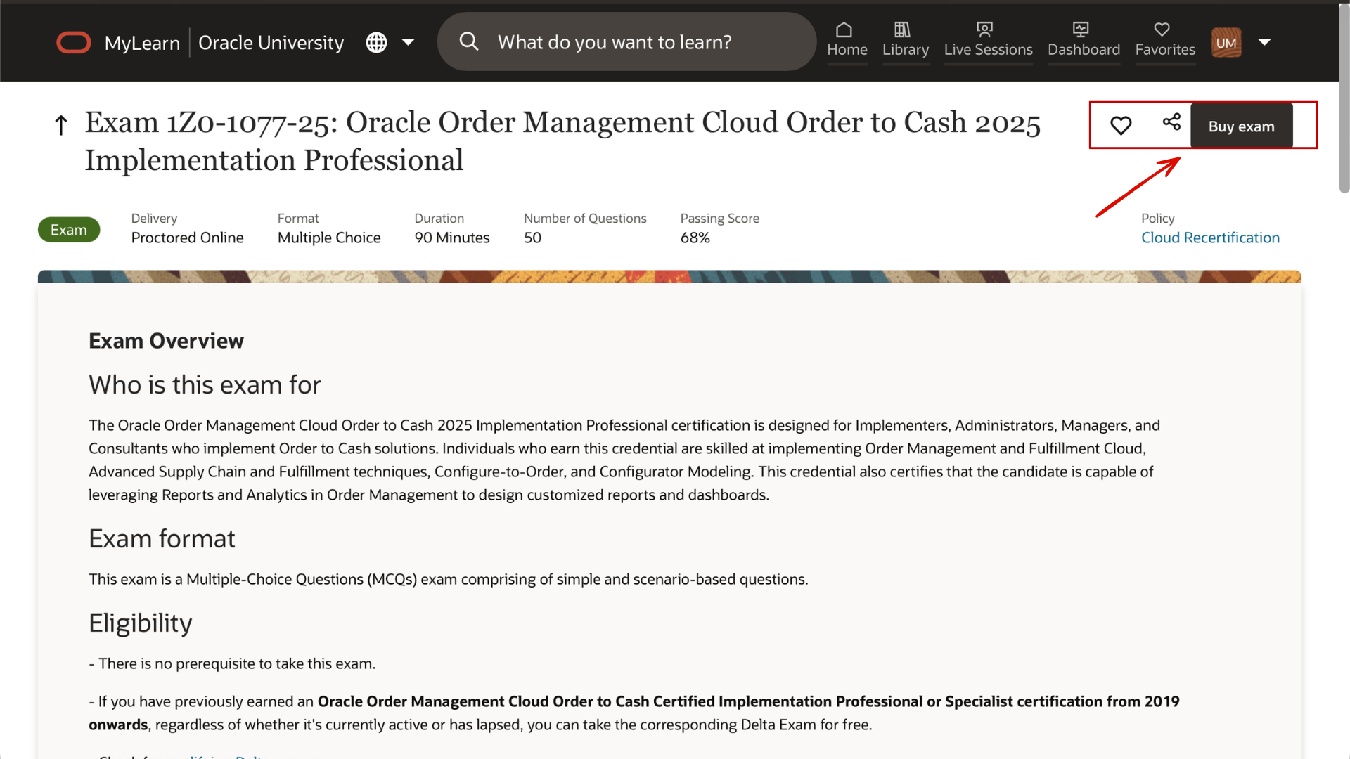 Buy Oracle Order Management Cloud 1Z0-1077-YY Certification Exam