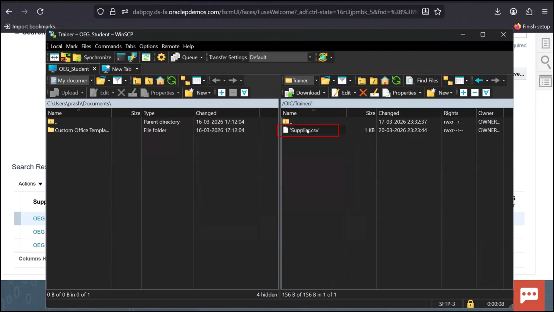 Locating updated file in FTP after Oracle Integration Cloud processing
