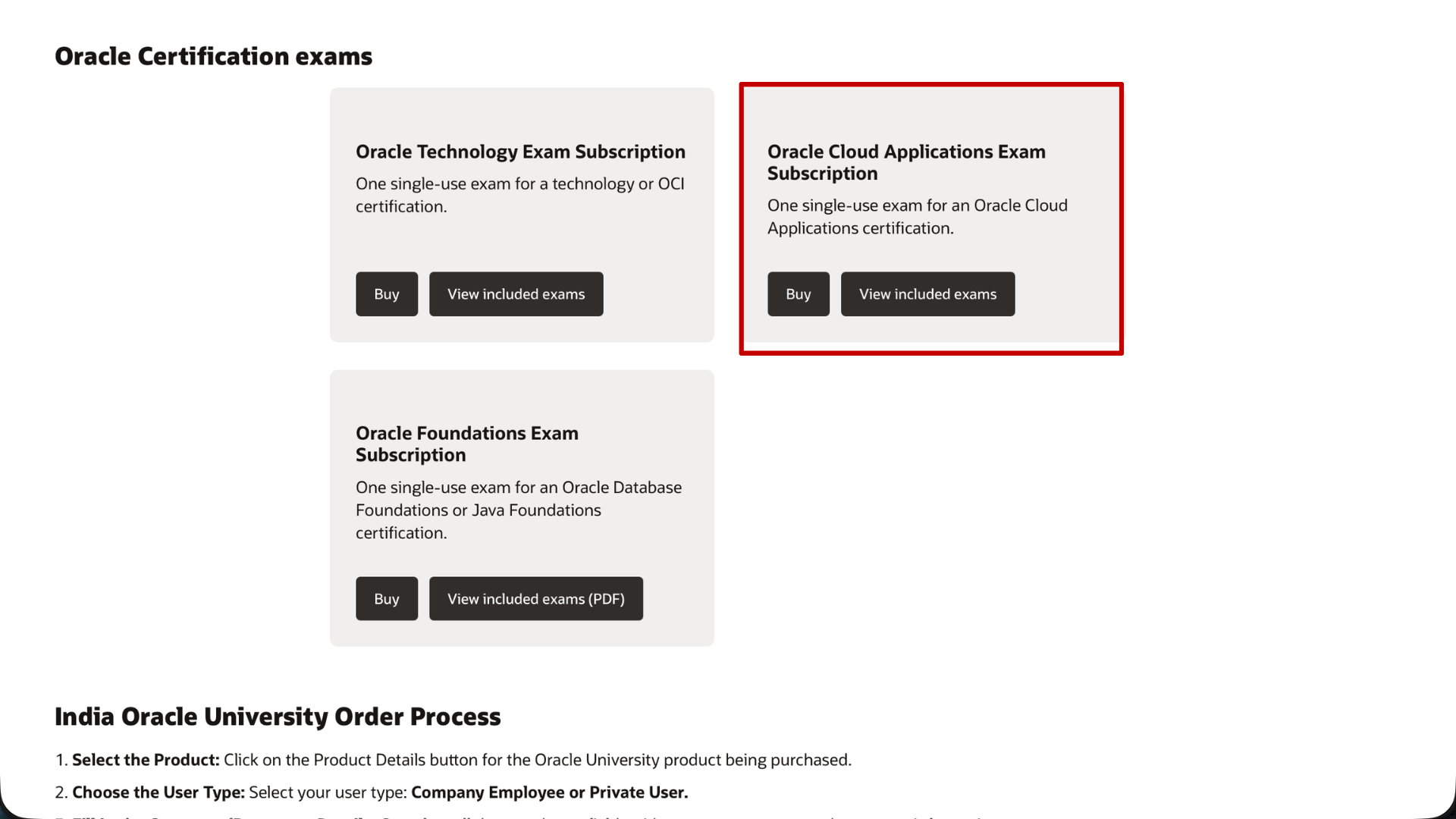 Oracle Cloud Applications Exam Subscription for 1Z0-1065-YY