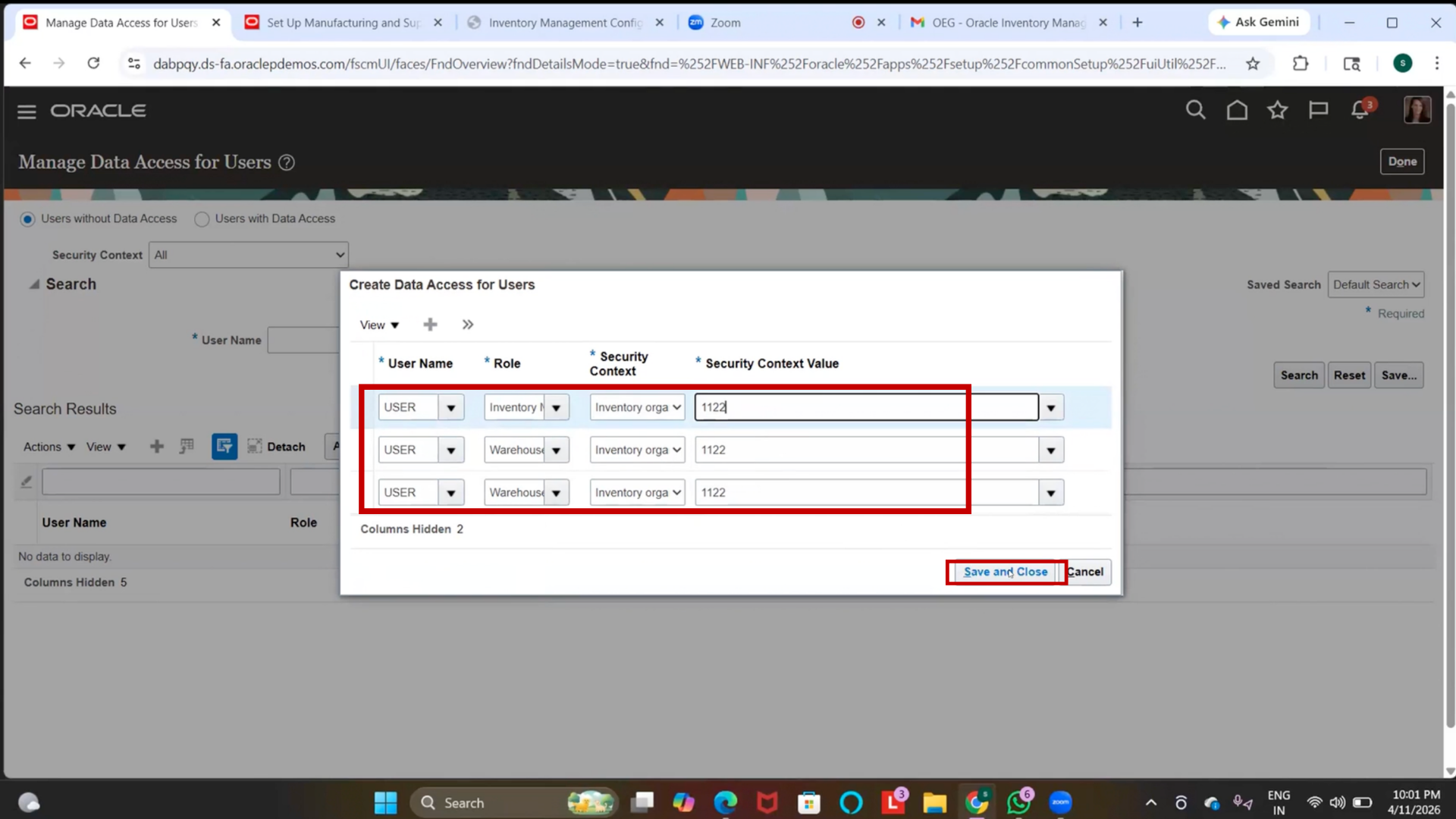 Inventory organization assignment in Oracle Fusion inventory