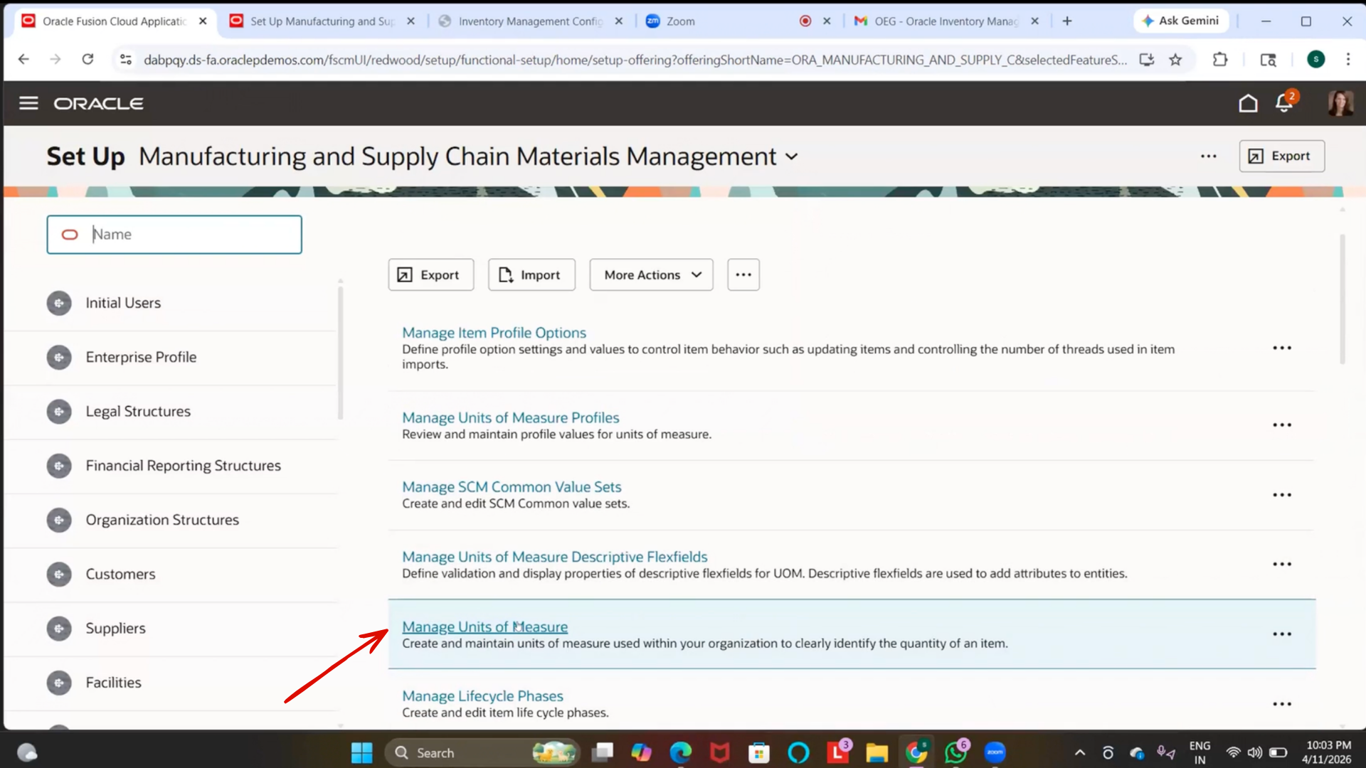 Manage units of measure in Oracle inventory management system