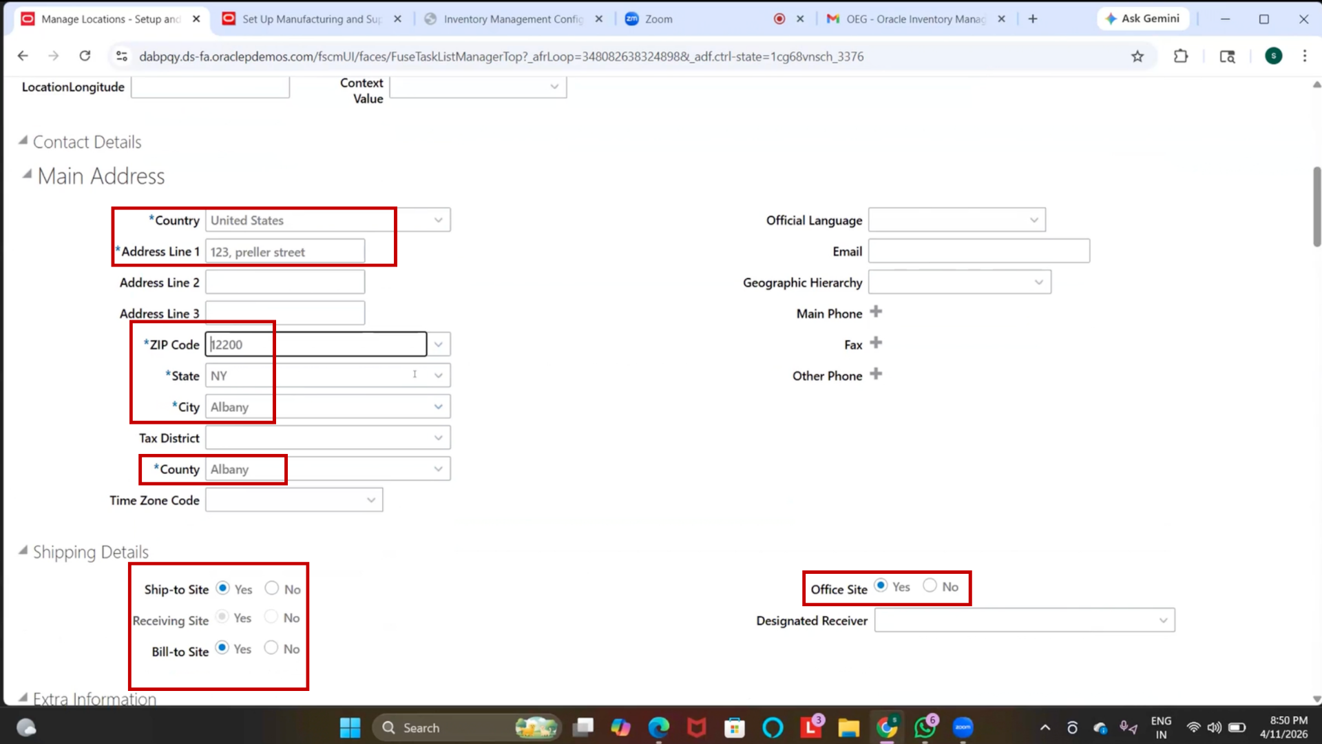 Select Yes in inventory management