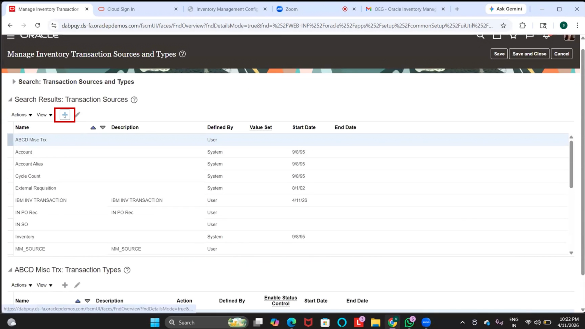 Add new transaction type in Oracle inventory software