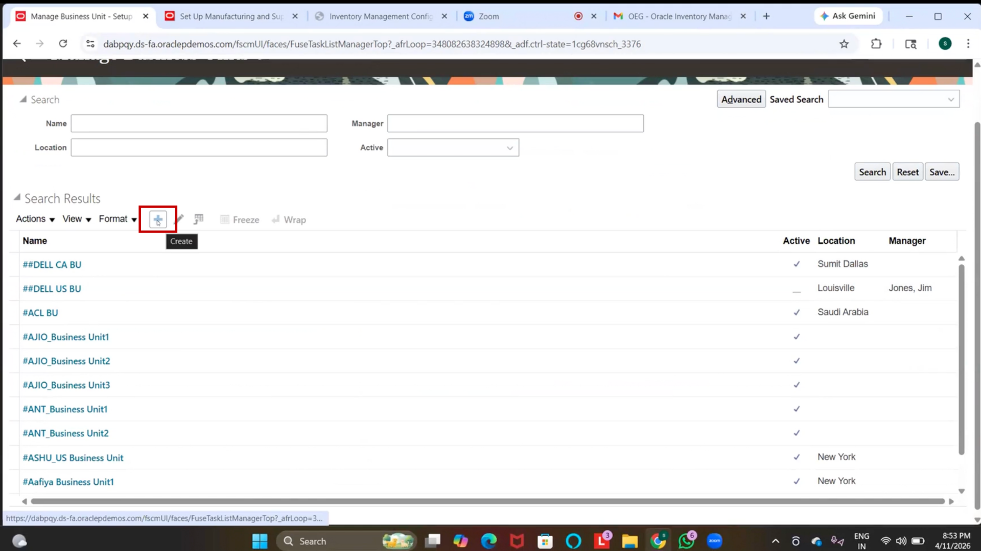 Click on Create