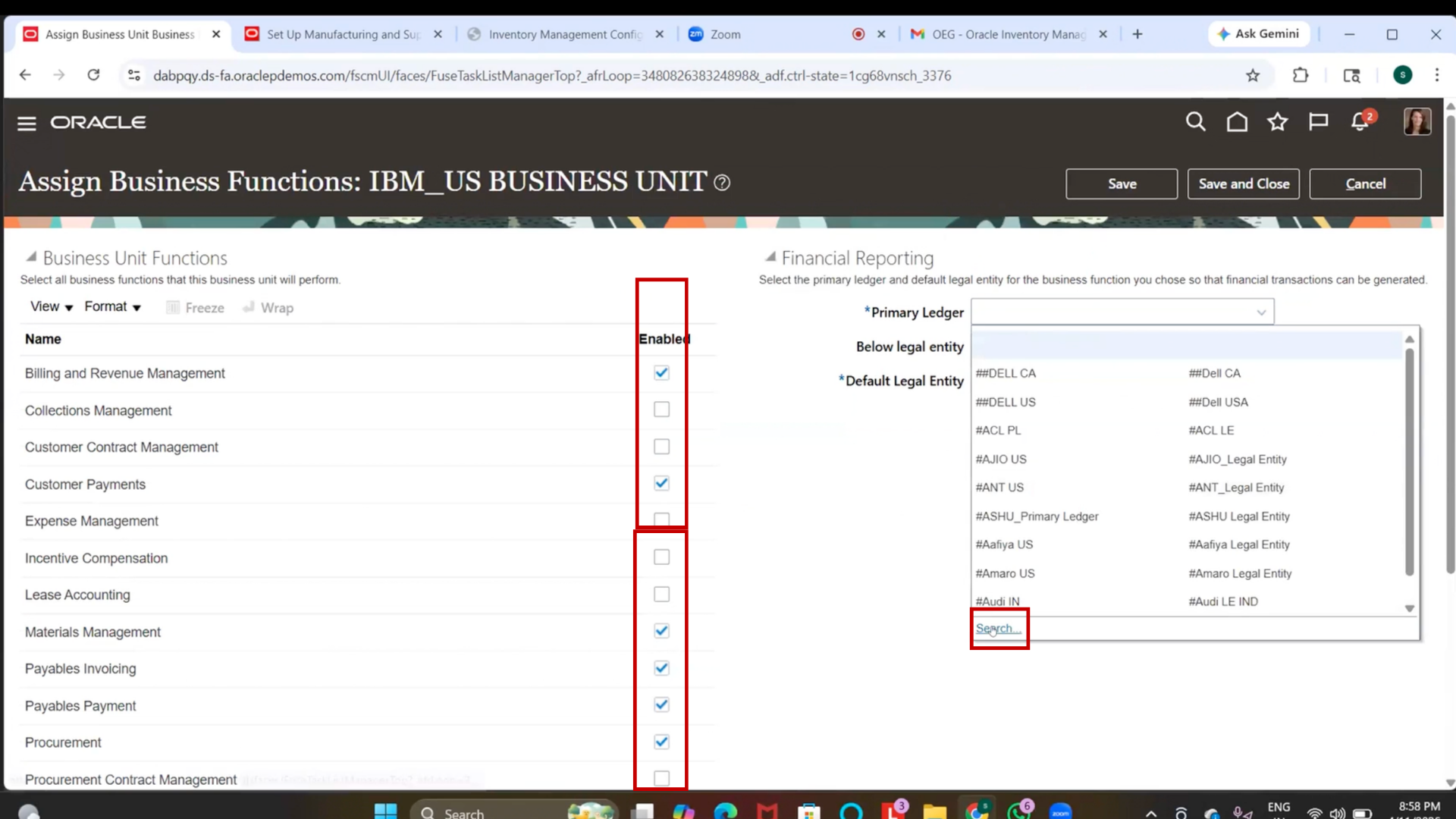 Assign Ledger for Oracle Inventory Management