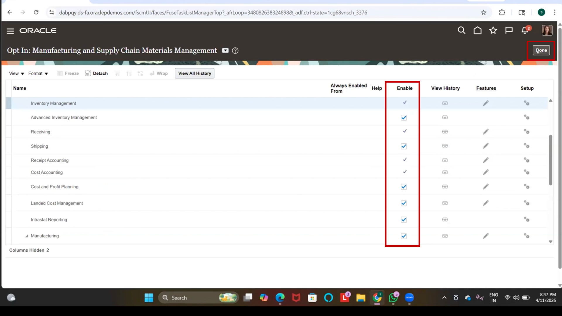 Enable Movement Request Approval