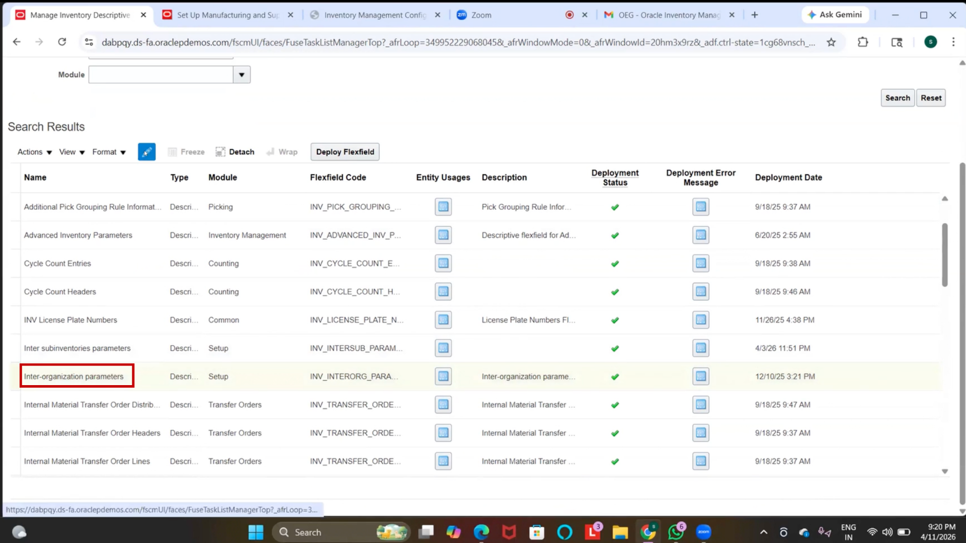 Edit DFF setup configuration in Oracle Fusion SCM