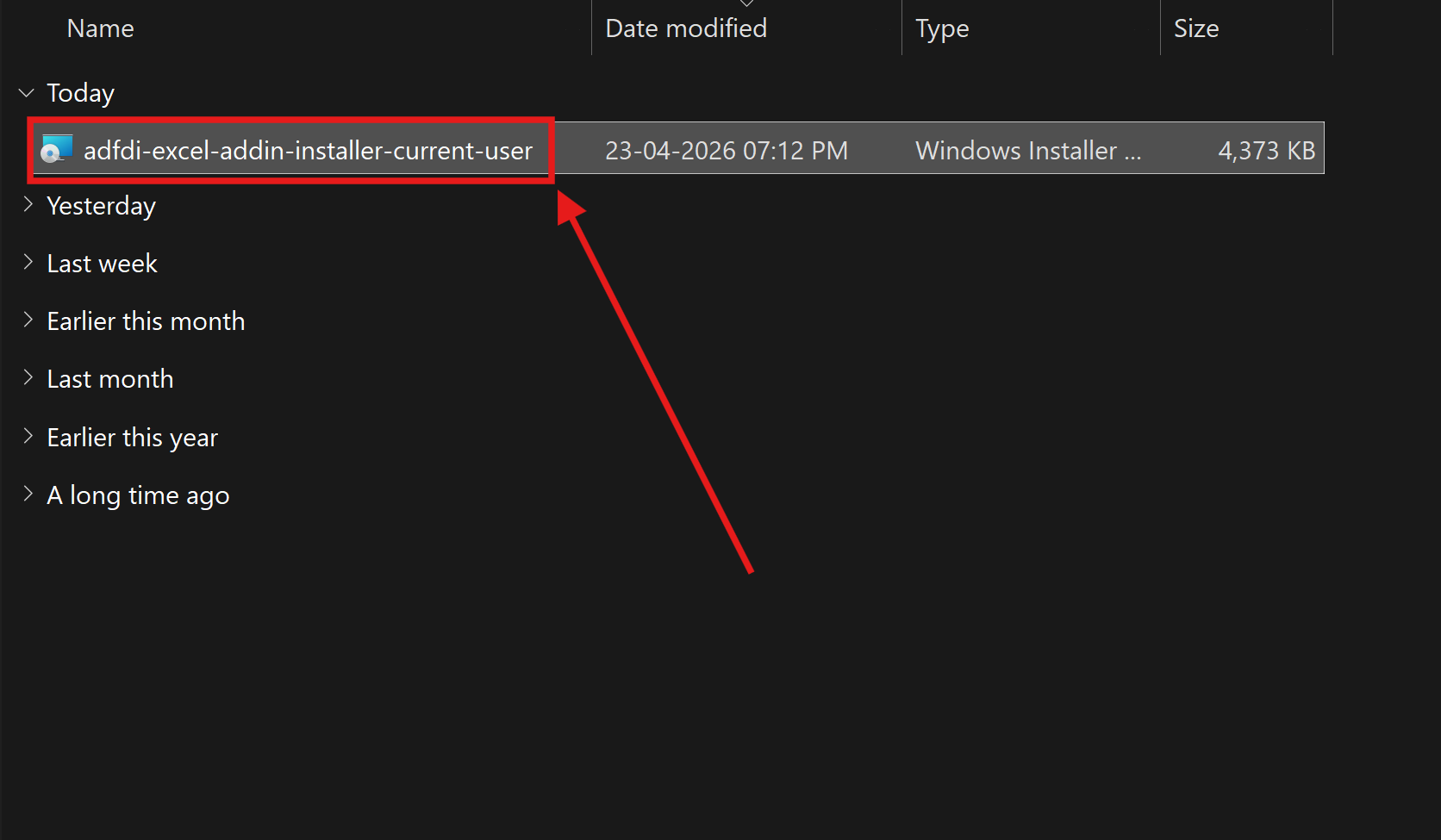Open Oracle ADFDI Installation File