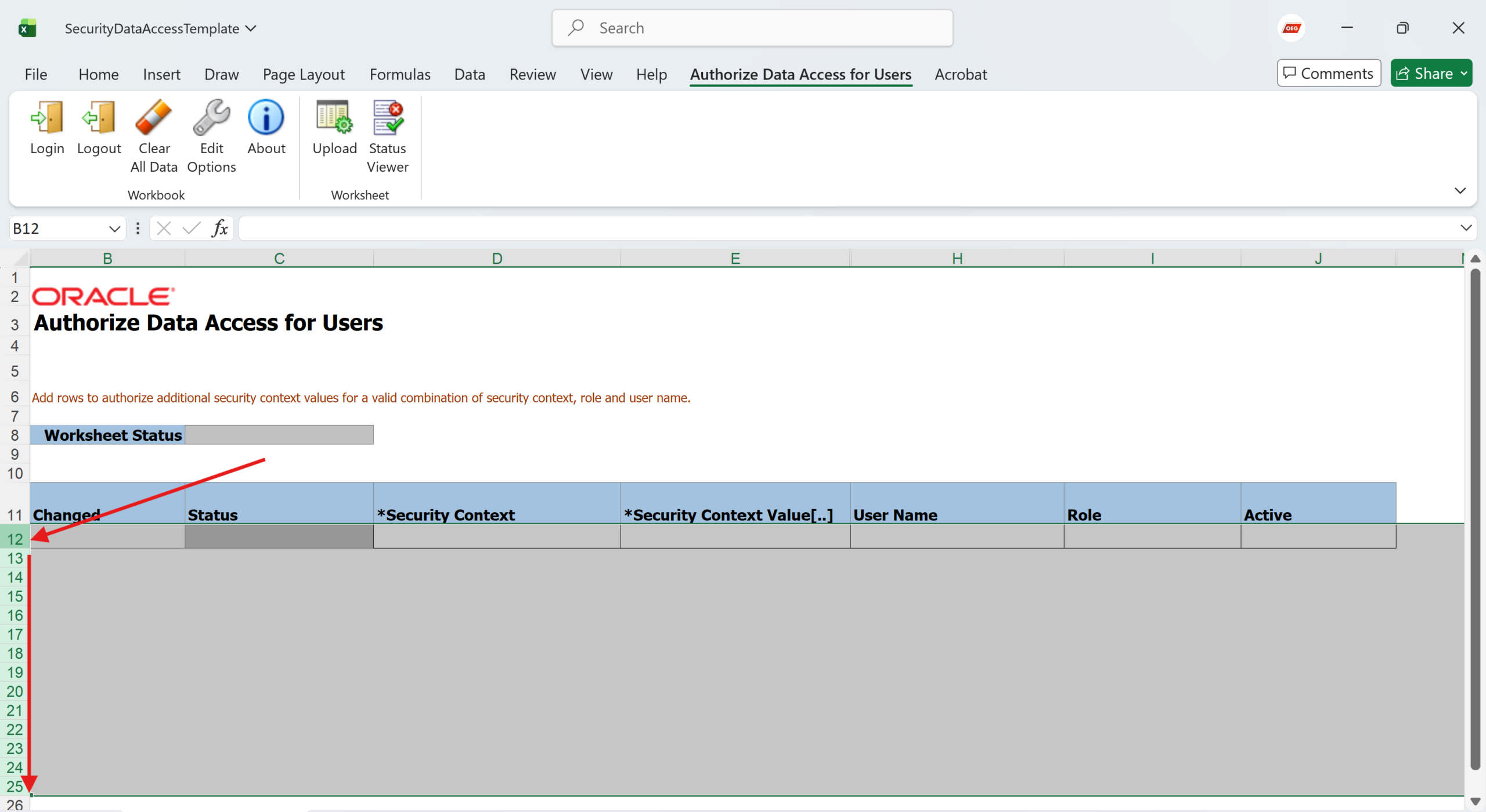 Prepare Data Access Upload Rows