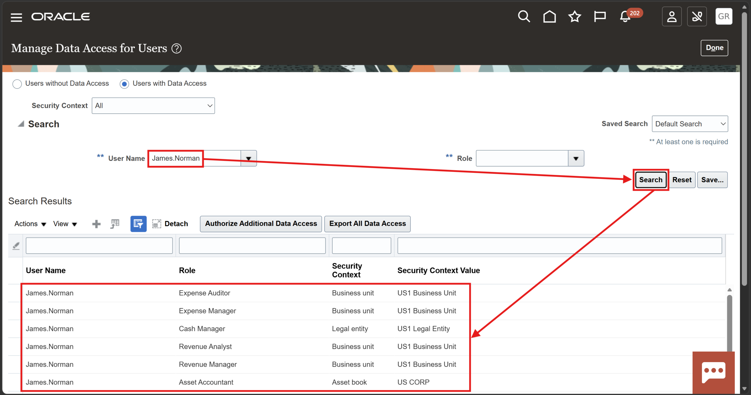 Verify User Data Access Assignment