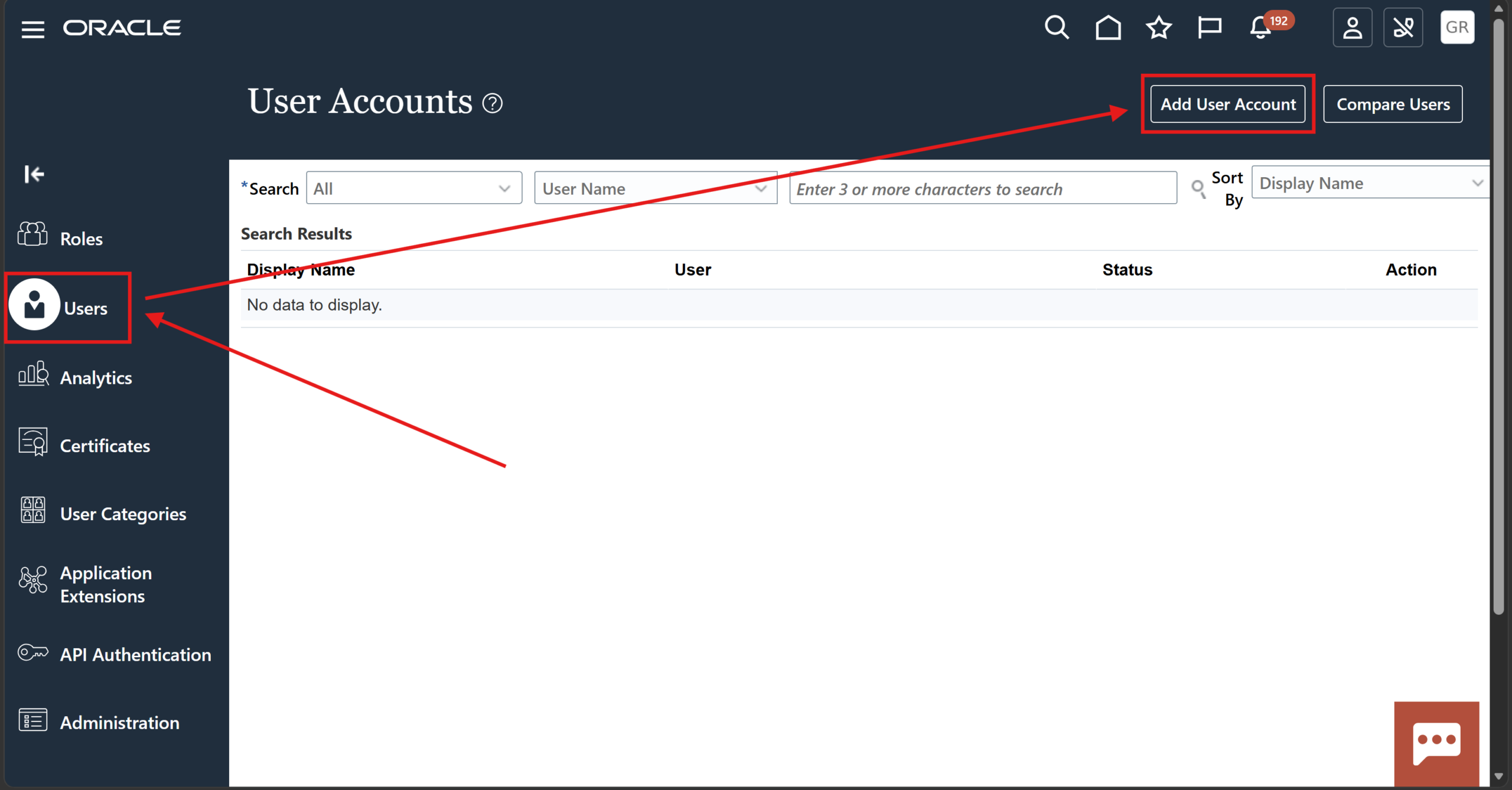 Add User Account in Oracle Fusion