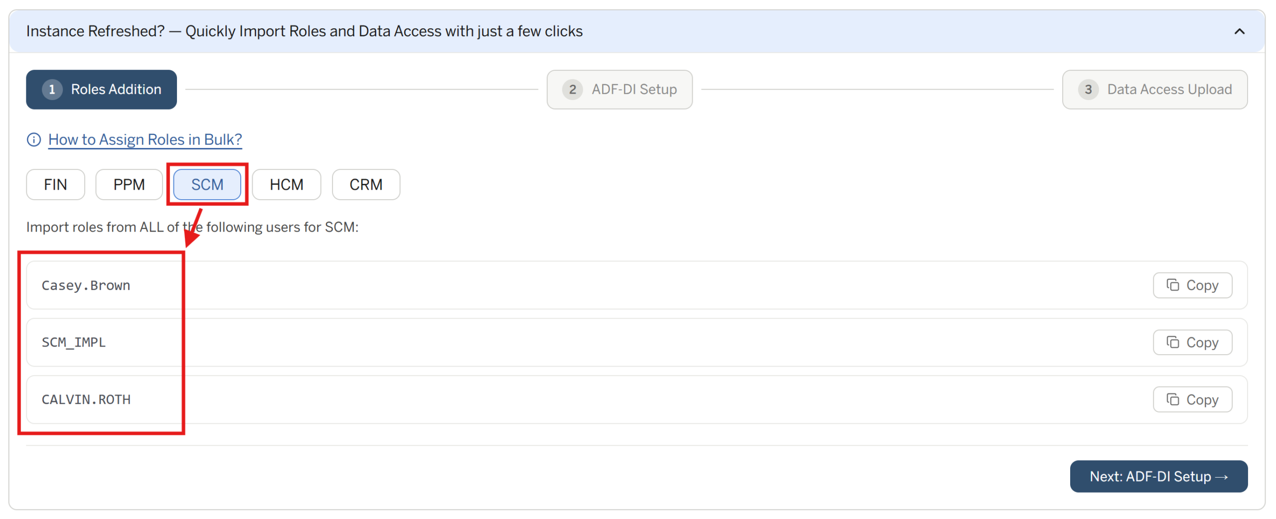 Import Roles from Multiple Users