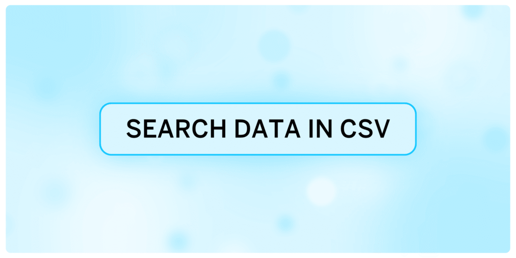 Search Data in CSV